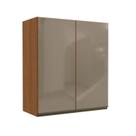 Armário Aéreo com Vidro 2 Portas 80cm Maxxi Marrom/Canela Armário Aéreo com Vidro 2 Portas 80cm Maxxi Marrom/Canela