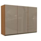 Armário Aéreo com Vidro 3 Portas 120cm Maxxi Marrom/Canela Armário Aéreo com Vidro 3 Portas 120cm Maxxi Marrom/Canela