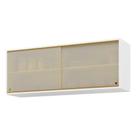 Armário Aéreo Cozinha 120 Cm 2 Portas Vidro Veneza Branco