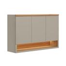Armário Aéreo Cozinha 120 Cm Allure 3 Portas 100% Mdf Jequitibá/Gris Fosco - Linea Brasil Armário Aéreo Cozinha 120 Cm Allure 3 Portas 100% Mdf Jequitibá/Gris Fosco - Linea Brasil