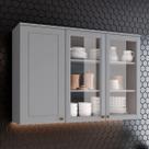 Armário Aéreo Cozinha 120 Cm Americana 3 Portas 100% Mdf Cinza C363 - Henn Armário Aéreo Cozinha 120 Cm Americana 3 Portas 100% Mdf Cinza C363 - Henn