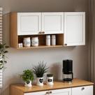 Armário Aéreo Cozinha 120 Cm Essência Frizz 3 Portas 100% Mdf Cinamomo/Branco - Geniaflex Armário Aéreo Cozinha 120 Cm Essência Frizz 3 Portas 100% Mdf Cinamomo/Branco - Geniaflex