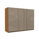 Armário Aéreo Cozinha 120 Cm Mônica 3 Portas com Vidro Canela - Kappesberg Armário Aéreo Cozinha 120 Cm Mônica 3 Portas com Vidro Canela - Kappesberg
