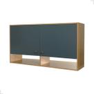 Armário Aéreo Cozinha 126cm 2 Portas 2 Prateleiras Moderno Suspenso Multiuso Nicho Organizador