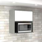 Armário Aéreo Cozinha 70 Cm Domus 1 Porta com Nicho Silver/Branco - Hecol Móveis