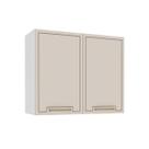 Armário Aéreo Cozinha 80 Cm Amara 2 Portas Branco/Creme - Politorno