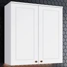 Armário Aéreo Cozinha 80 cm Americana 2 Portas 100% Mdf Branco Hp - Henn