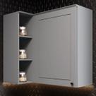 Armário Aéreo Cozinha 83 Cm Americana 1 Porta 100% Mdf Cinza C359 - Henn