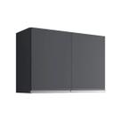 Armário Aéreo Cozinha Andréia 2 Portas 80 cm Cinza Fosco AJL Móveis Armário Aéreo Cozinha Andréia 2 Portas 80 cm Cinza Fosco AJL Móveis