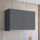 Armário Aéreo Cozinha Andréia 80cm 2 Portas Multiuso MDP Funcional Cinza - Desk Design