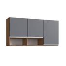 Armário Aéreo Cozinha Athena 3 Portas Freijó/Cinza - Irm Móveis Armário Aéreo Cozinha Athena 3 Portas Freijó/Cinza - Irm Móveis