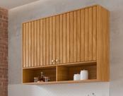 Armário Aéreo Cozinha Divina 120cm 2 Portas com Nichos 100% MDF Cinamomo MGM Moveis