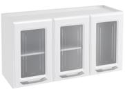 Armário Aéreo Cozinha em Aço Topázio 3 Portas com Vidro Branco - Telasul