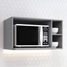 Armário Aéreo Cozinha Essência para Micro-Ondas 100% Mdf Cinza - Henn