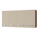 Armário Aéreo Cozinha Marah 118cm 04 Portas Savana Off White - Abmaza