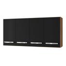 Armário Aéreo Cozinha Marah 118cm 04 Portas Savana Preto - Desk Design