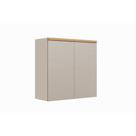 Armário Aéreo Cozinha Modulado Allure c/ 2 Portas 80cm Jequitiba/Gris Fosco - Linea Brasil
