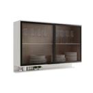 Armário Aéreo Cozinha Modulado Alpha 2500 c/ 2 Portas c/ Vidro 120cm Branco - Carraro