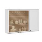 Armário Aéreo Cozinha Modulado Bella 2600 c/ 3 Portas (2 c/ Vidro) 120cm Branco - Carraro