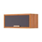 Armário Aéreo Cozinha Modulado Eloise Geladeira c/ 1 Porta Basculante Riscada 80 cm Cinamomo/Titanium - MGM Armário Aéreo Cozinha Modulado Eloise Geladeira c/ 1 Porta Basculante Riscada 80 cm Cinamomo/Titanium - MGM