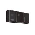 Armário Aéreo Cozinha Modulado Estilo 7009 3 Portas c/ Vidro Cinza/Grafite - Bertolini