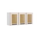 Armário Aéreo Cozinha Modulado Origens 7009 3 Portas c/Vidro Branco/Areia - Bertolini