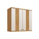Armário Aéreo Cozinha Modulado Sauvignon c/ 2 Portas Canelada 80cm Amendoa/Off White - Ronipa