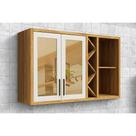 Armário Aéreo Cozinha Modulado Tempranillo Nicho Adega 2 Portas Vidro Reflecta120cm Amendoa/Off White - Ronipa