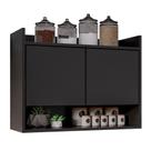 Armário Aéreo Cozinha Multiuso Cecília 70cm 02 Portas Preto - Abmaza Armário Aéreo Cozinha Multiuso Cecília 70cm 02 Portas Preto - Abmaza