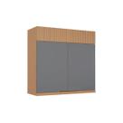 Armário Aéreo Cozinha Nesher Realeza 2 Porta 80cm Carvalho/Titânio