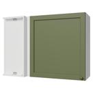 Armário Aéreo de Canto 1 Porta Branco/Verde Vik Madesa