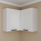 Armário Aéreo de Canto 90cm em Mdf com 2 Portas Almofada Grazi