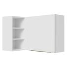 Armário Aéreo de Canto com Adega Acoplada Madesa Lux 1 Porta - Branco/Branco Veludo Armário Aéreo de Canto com Adega Acoplada Madesa Lux 1 Porta - Branco/Branco Veludo