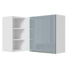 Armário Aéreo de Canto com Adega Acoplada Madesa Lux 1 Porta - Branco/Cinza Armário Aéreo de Canto com Adega Acoplada Madesa Lux 1 Porta - Branco/Cinza