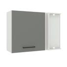 Armário Aéreo de Canto Madesa Agata 1 Porta Branco Cinza