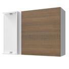 Armário Aéreo de Canto Madesa Stella 1 Porta - Branco/Rustic Armário Aéreo de Canto Madesa Stella 1 Porta - Branco/Rustic
