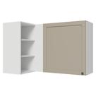 Armário Aéreo de Canto Para Linha 60 cm de Profundidade Branco/Crema Vik Madesa Armário Aéreo de Canto Para Linha 60 cm de Profundidade Branco/Crema Vik Madesa