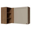 Armário Aéreo de Canto Para Linha 60 cm de Profundidade Rustic/Crema Vik Madesa