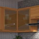 Armário Aéreo de Canto Reto 2 Portas com Vidros Reflecta para Cozinha Modulada Madri