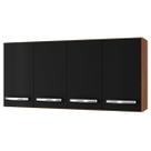 Armário Aéreo de Cozinha 120 cm com 4 Portas Lara Savana/Preto Armário Aéreo de Cozinha 120 cm com 4 Portas Lara Savana/Preto