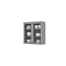 Armário Aéreo De Cozinha 80 Cm 2 Portas Com Vidro Amy Casa 812 Cinza