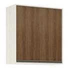 Armário Aéreo de Cozinha 80 cm 2 Portas de abrir 2 Prateleiras Linea Luciane Móveis