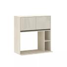 Armário Aéreo de Cozinha 80cm 2 Portas 4 Prateleiras e Nicho Microondas Linea Luciane Móveis