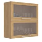 Armário Aéreo de Cozinha 80cm 2 Portas Basculantes com Vidro Copacabana Móvel na Caixa