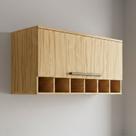 Armário Aéreo de Cozinha 80cm com 1 Porta Basculante e Mini Adega 100% Mdf Itália Espresso Móveis
