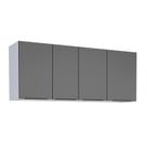 Armário Aéreo de Cozinha Aço 4 Portas Jupter 140 Cozimax Preto
