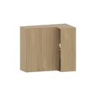 Armário Aéreo De Cozinha Canto Reto 95cm 2 Portas Classic Lu Freijó/freijó Brasil