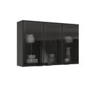Armário Aéreo de Cozinha Itatiaia Lumina 120cm em Madeira Grafite/Fendi Armário Aéreo de Cozinha Itatiaia Lumina 120cm em Madeira Grafite/Fendi