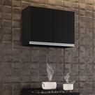 Armário Aéreo de Cozinha Lavanderia 02 Portas Eva Preto 80 cm L06 - D'Rossi