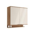 Armário Aéreo De Cozinha Miami 800mm 2 Portas C Porta Temperos Carraro Freijó Com Off White